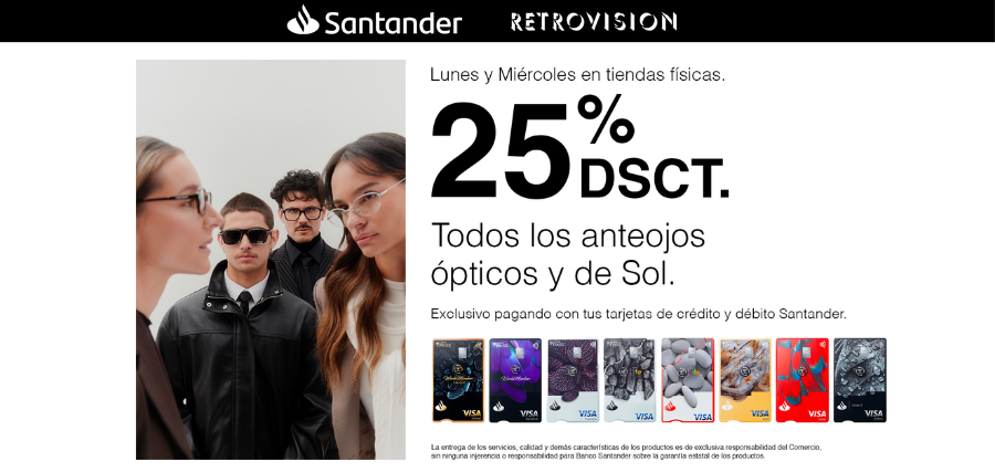 DSCT EXTENDIDO: 25% OFF PAGANDO CON TU SANTANDER