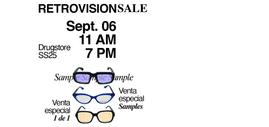 SAMPLE SALE EN RETROVISION DRUGSTORE