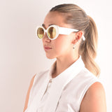 Anteojos Sol Retro 86648 Blanco