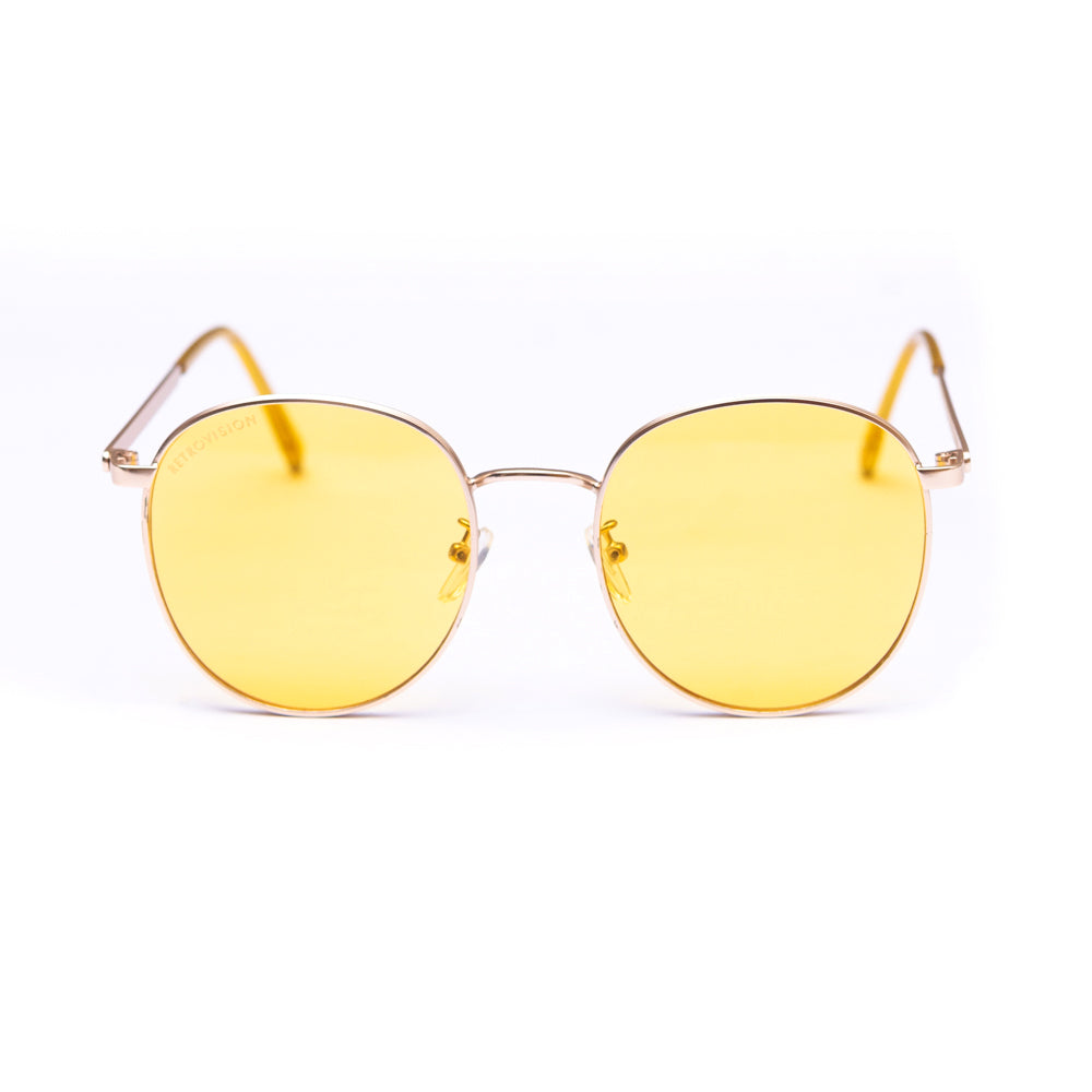 Anteojos Sol Retro Round Toñi Amarillo