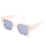 Anteojos Sol Retro Maxi Agatado Blanco Cristales Espejados