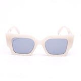 Anteojos Sol Retro Maxi Agatado Blanco Cristales Espejados
